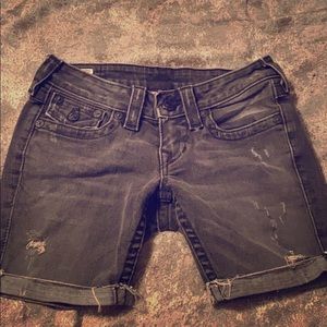 TRUE RELIGION: Jean Shorts